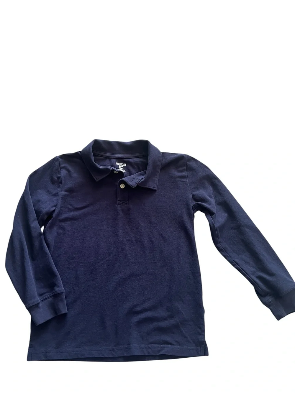 OshKosh B’gosh Boys Long Sleeve Polo Shirt Bundle Size 8 Navy & White. Uniform.